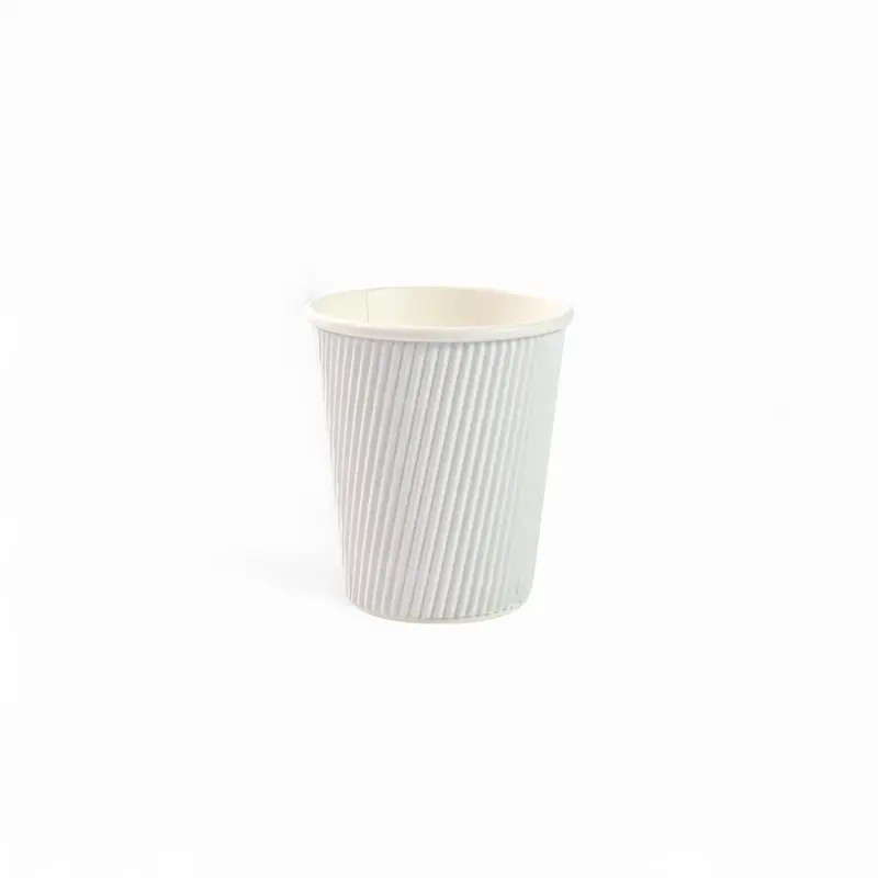 350 Ml White Ripple Paper Coffee Cups – Disposable, Pack Of 5 1