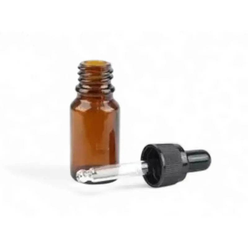 Amber 30Ml Glass Dropper Bottle With Collar-Style Pipette Lid 1