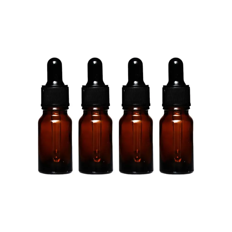 Regent Amber Glass Dropper Bottles – 10Ml With Pipette Cap, Pack Of 4 1