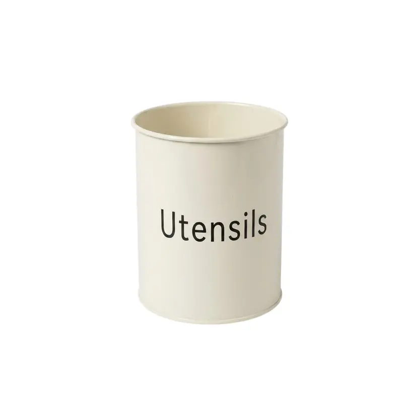 Stainless Steel Cream Utensil Caddy – 17 Cm Tall, Compact Counter Organizer 1